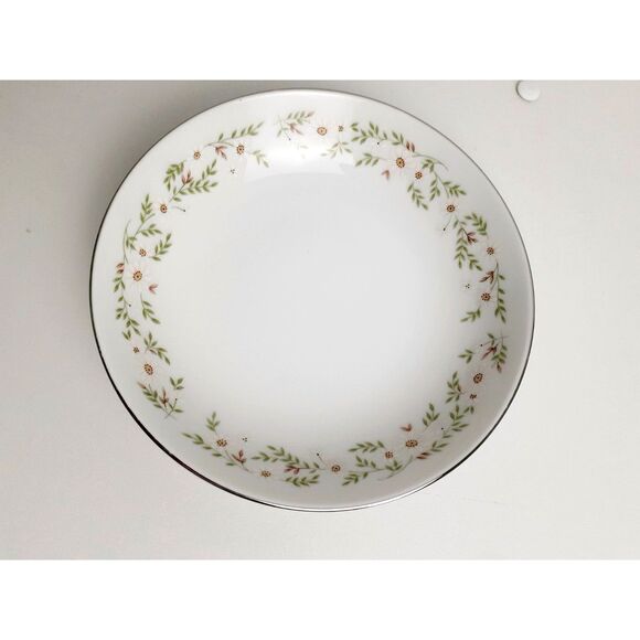 Vintage M Japan 3617- SUZI  Floral Trim Saucer Salad Bowl White Floral Lot 2 - Picture 2 of 9